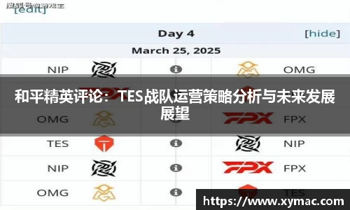 和平精英评论：TES战队运营策略分析与未来发展展望