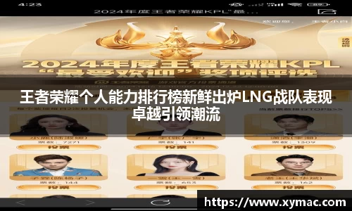 王者荣耀个人能力排行榜新鲜出炉LNG战队表现卓越引领潮流