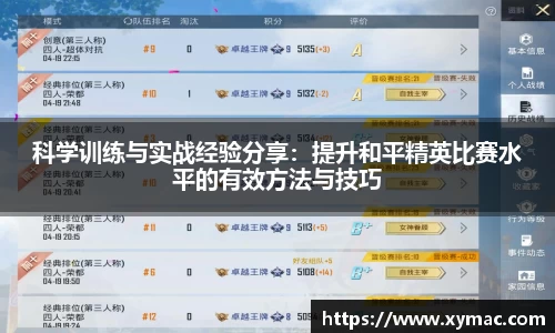 科学训练与实战经验分享：提升和平精英比赛水平的有效方法与技巧